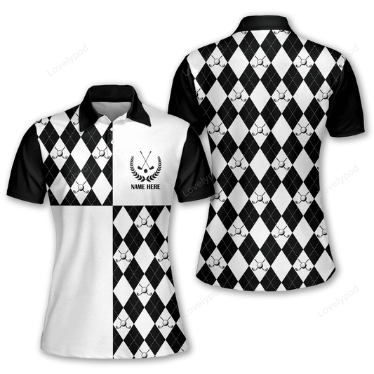 Argyle women golf polo shirt , personalized funny golf shirts for women GY0921