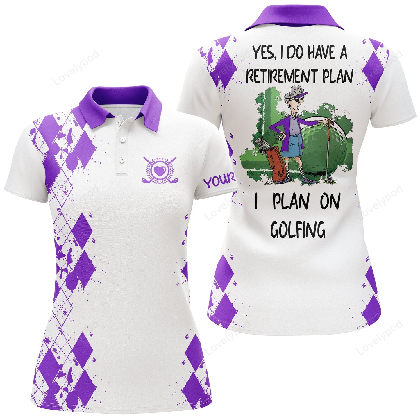 Womens golf polos shirts custom i have retirement plan on golfing, mother day gift for mom GY0857