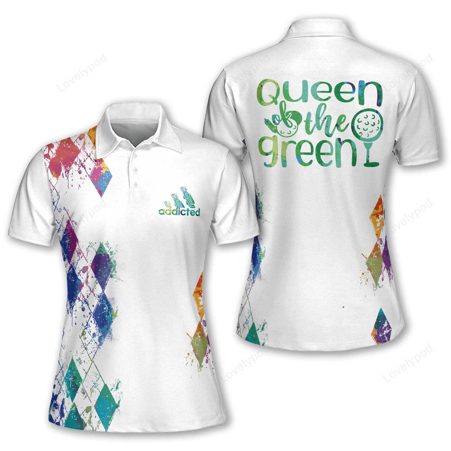 Queen of the green women short sleeve polo shirt, sleeveless golf polo shirt GY1026