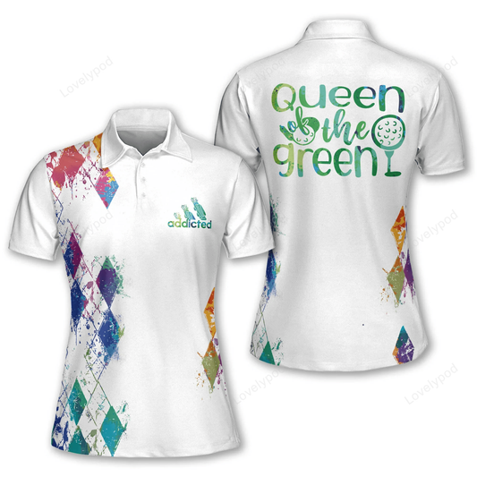 Queen of the green women short sleeve polo shirt, sleeveless golf polo shirt GY1026