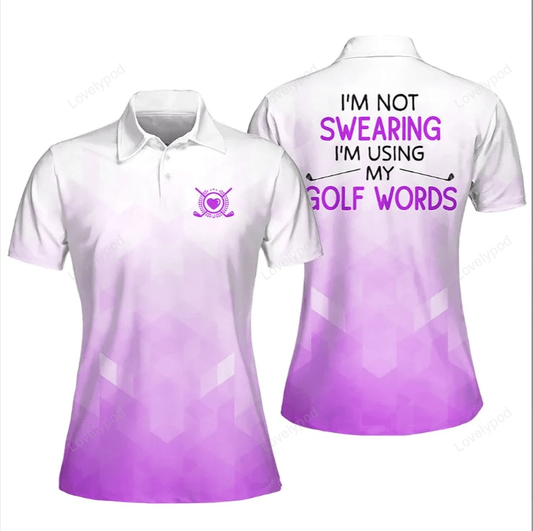 I'am not swearing muticolor short sleeve golf polo shirt for women GY1040