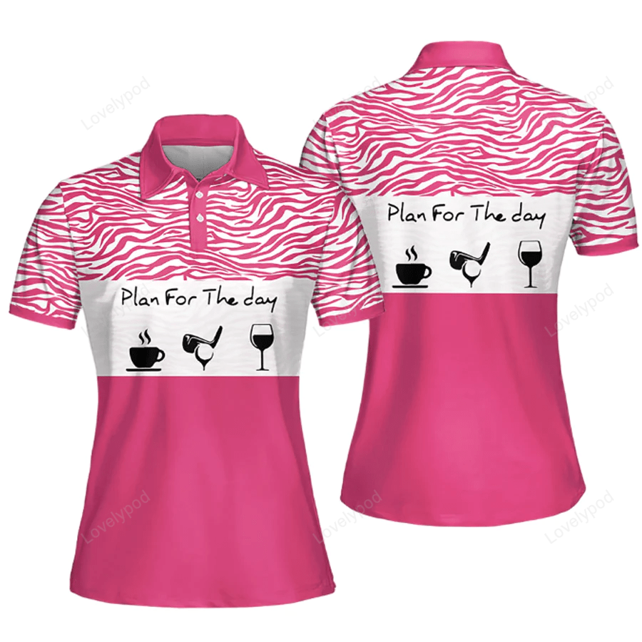 Short sleeve women polo shirt for ladies, plan for the day coffee golf and wine shirt GY1085