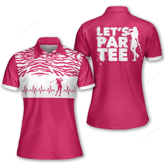 Let par tee golf love short sleeve polo shirt for woman, golf player shirt, gift for golf lover GY1092