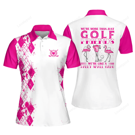 We're more than just golf friends flamingo sleeveless polo shirt short sleeve, golf shirt, gift for golf player GY1088