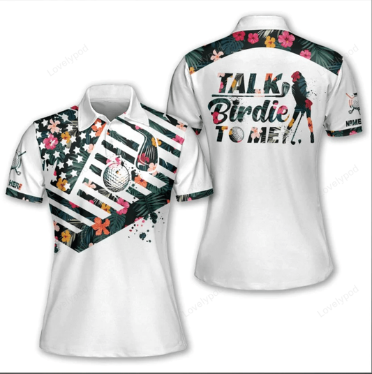 Talk birdie to me golf women polo shirt, golf player gift, golf shirt for ladies GY1101