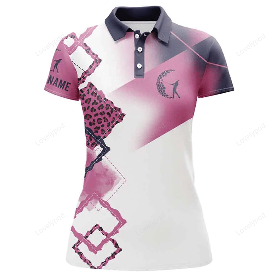 Custom name 3d golf shirts for women multi-color golf polo shirts, personalized golf gifts for women GY1133