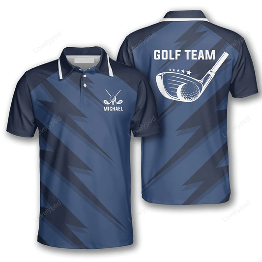 Lightning blue custom golf polo shirts for men, custom name men's golf shirts short sleeve size s-5xl GY1188