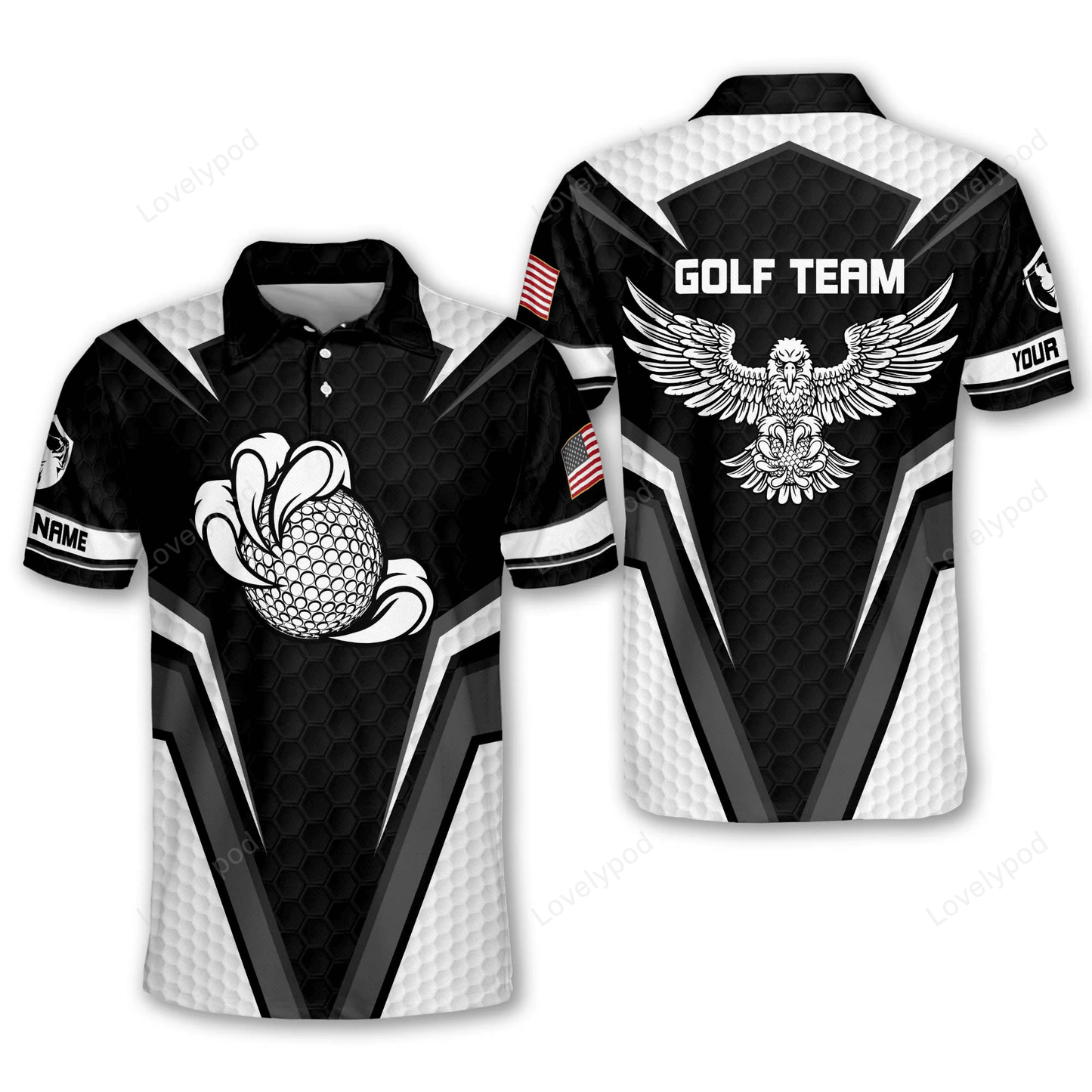 American flag eagle golf polo shirt , personalized golf polo shirts , men's golf shirts short sleeve dry fit GY1244