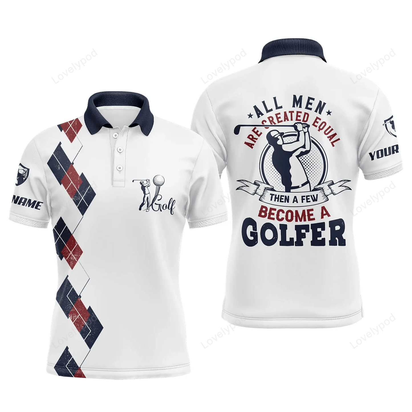 Golf men polo shirt - funny custom name apparel - personalized gift for golf lover GY1182