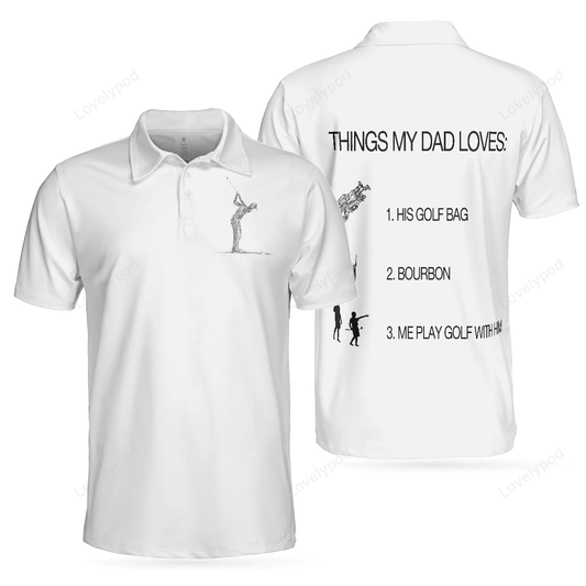 Things my dad love golfing and bourbon whiskey polo shirt - gofl men polo shirt - gifts to get for your dad GY1146