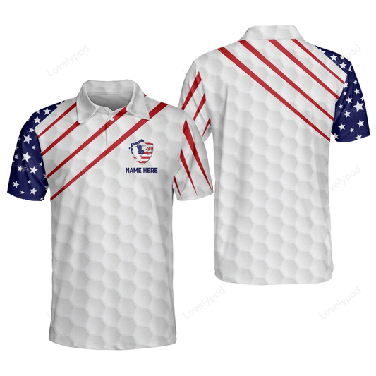 American flag golf polo shirt, personalized golf polo shirts for men, men's golf shirts short sleeve dry fit GY1339