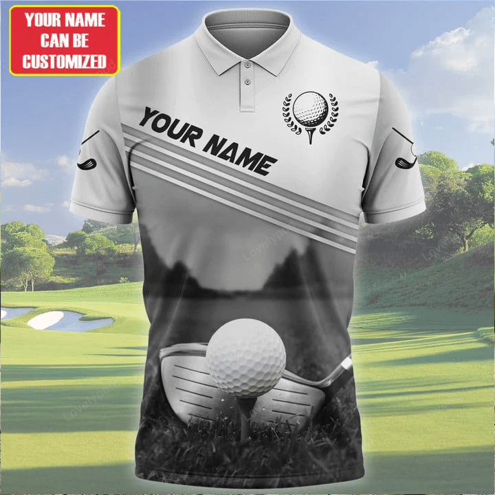 Custom name golf polo shirts for men, personalized name golf all over printed unisex shirt GY1357