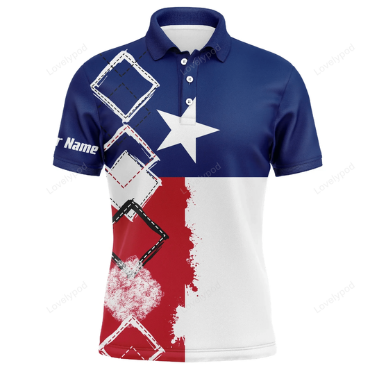 Golf men polo shirt - texas flag patriot custom name apparel - personalized gift for golf lover, team GY1185