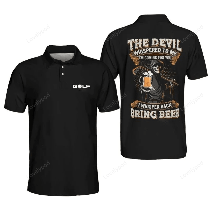 The devil bring beer golf polo shirt for men GY1293