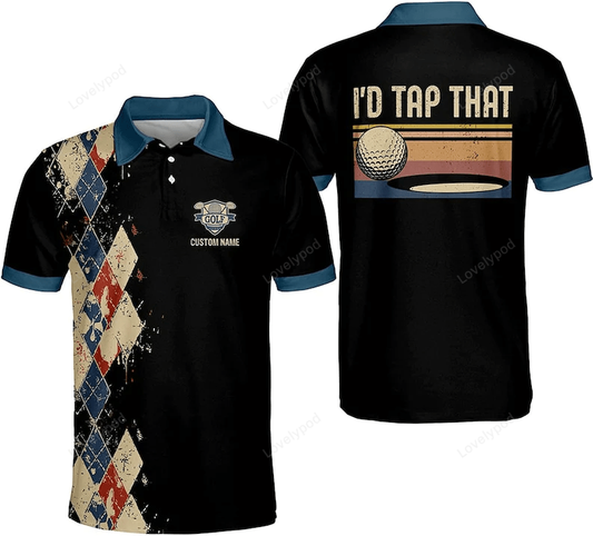 Personalized i'd tap that funny golf men 3d all over print polo shirt size s-5xl GY1317