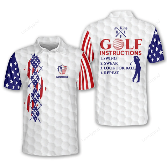 Golf instructions swing swear look for ball repeat golf polo shirt , personalized golf polo shirts for men, men's golf shirts short sleeve dry fit GY1302