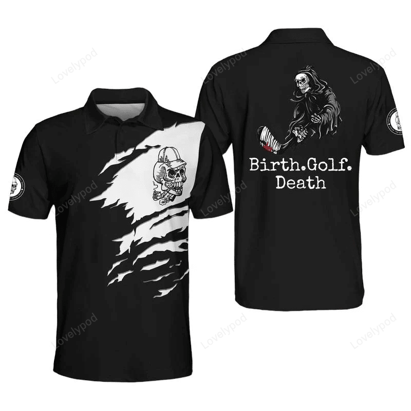 Birth golf death polo shirt for men, golf polo shirt GY1323