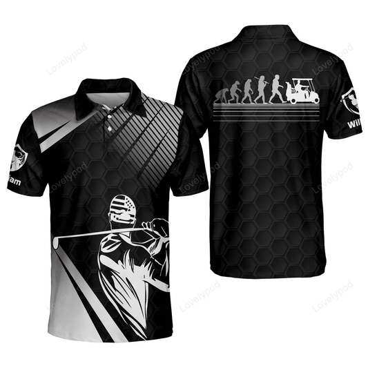 Evolution golf cart crazy golf polo shirt, men's golf shirts short sleeve size s-5xl GY1334