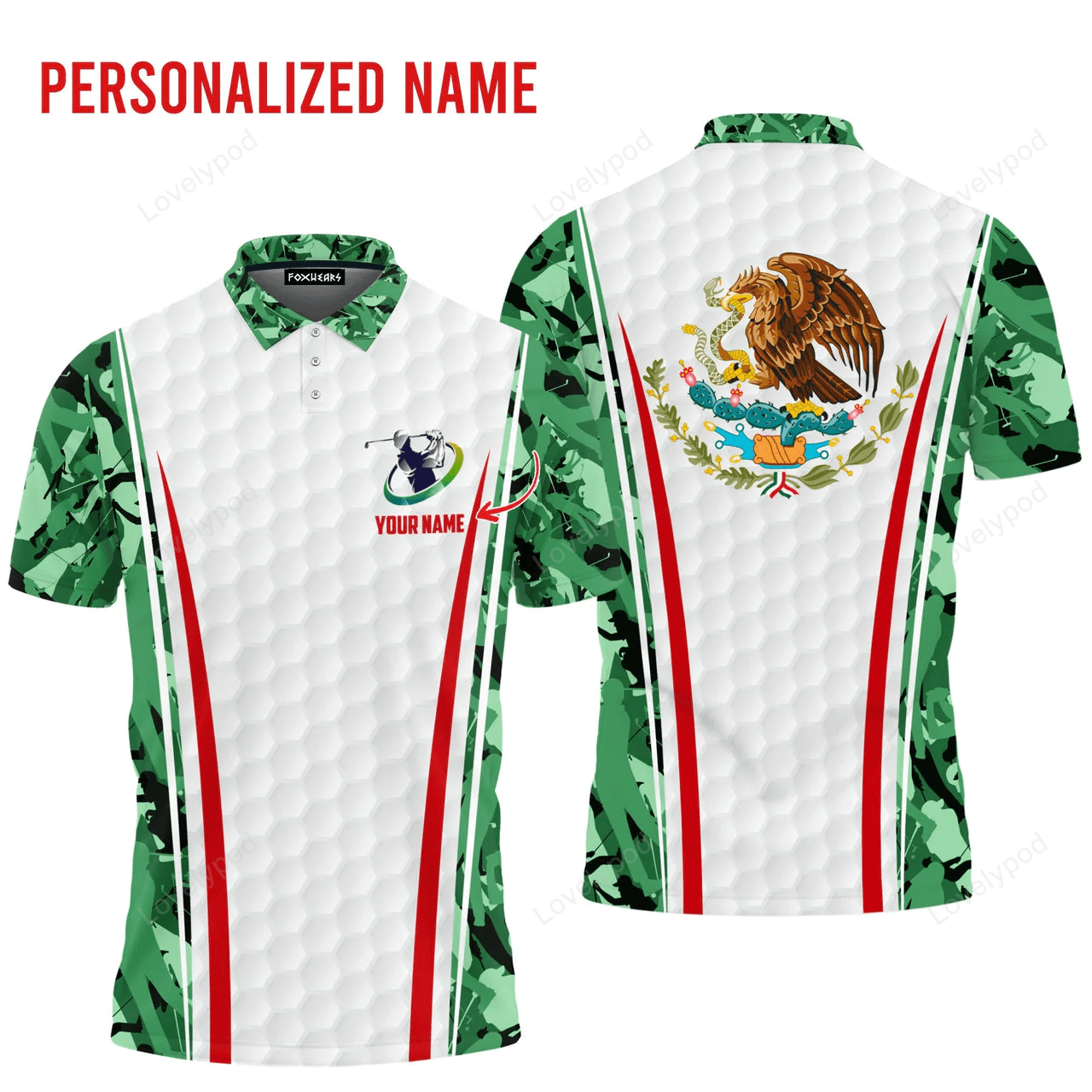 Golf mexico custom name polo shirt for men & women GY1345