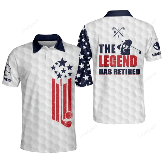 The legend has retired golf polo shirt, men's golf gift, dad t-shirts gifts, golf ball tees GY1409