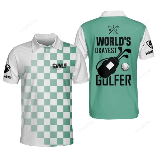 World's okayest golfer golf polo shirt, personalized polo shirt for men, golf player shirt GY1457