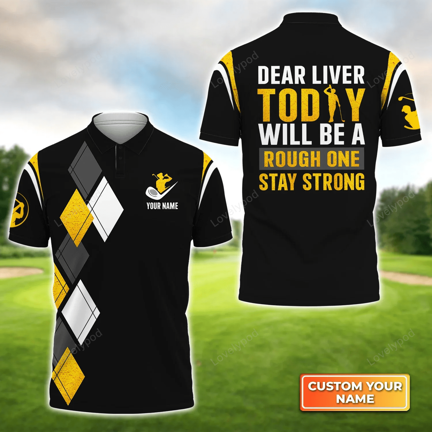 Dear liver golf - personalized name 3d polo shirt gift for golfers GY1410