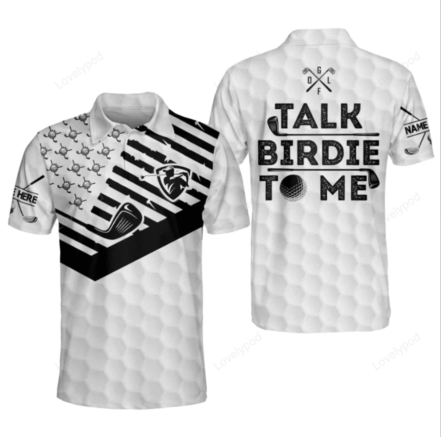 Talk birdie to me golf polo shirt, men's golf gift, dad t-shirts gifts, golf ball tees GY1594