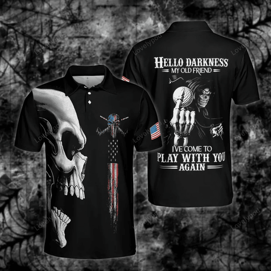 Hello darkness golf skull polo shirt for men GY1653