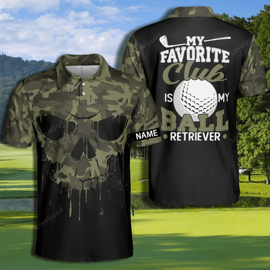 Golf my favorite club is my ball retriever camouflage polo shirt personalized golf shirt uniform GY1401