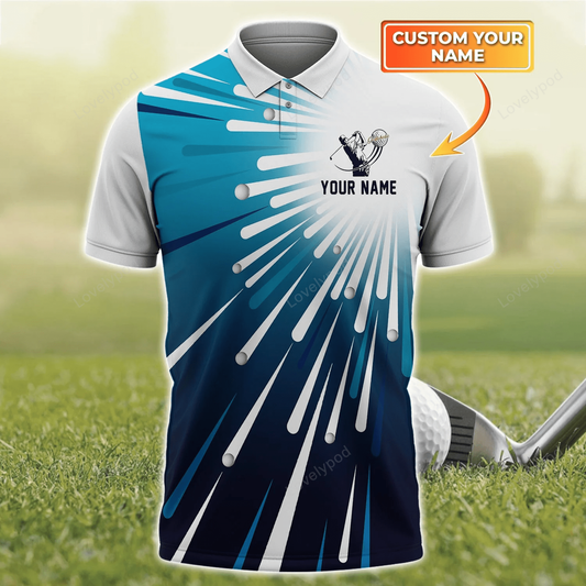 Masnine customized name 3d all over printed golf polo shirt, gift for golf lover, team GY1436