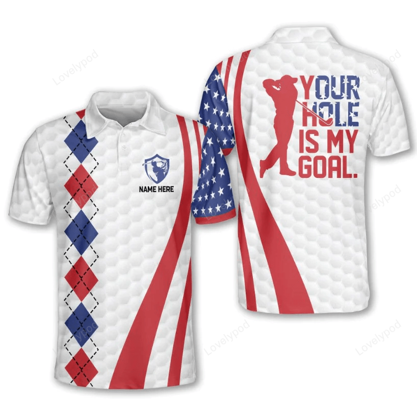 Personalized funny golf polo shirts for men, american flag, patriotic golf shirts for men dry fit GY1453