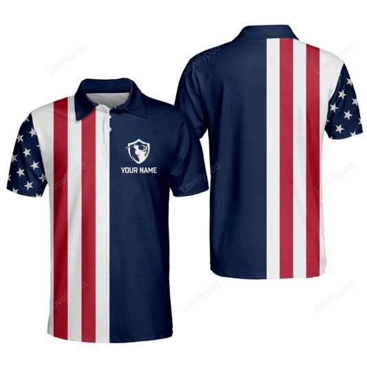 American flag golf polo shirt, personalized polo shirt for men, golf player shirt, golf player gifts GY1502