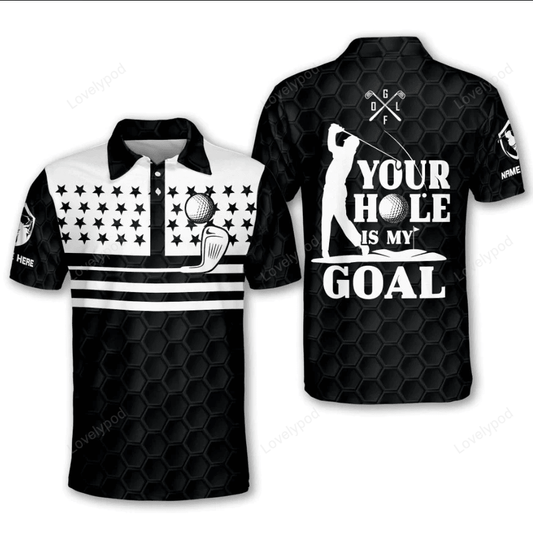 Your hole is my goal golf polo shirt, men's golf gift, golf club shirt, gifts for golfers GY1500