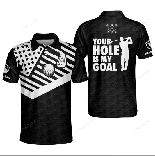 Your hole is my goal golf polo shirt, personalized polo shirt for men, golf player shirt GY1508