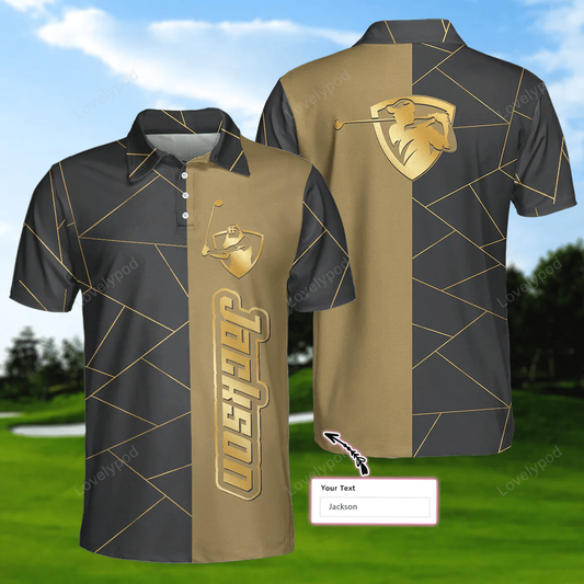 Personalized golden lines golf short sleeve custom polo shirt, luxury golf shirt for men GY1530