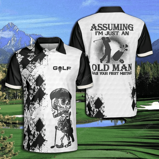 Golf assuming old man your first mistake polo shirt for men GY1558