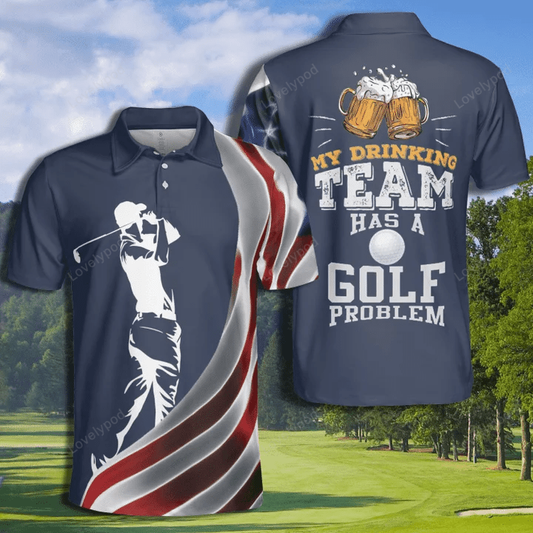 Golf beer drinking team golf problem polo shirt for men GY1556