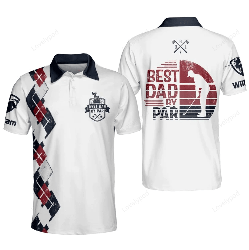 Best dad by par golf polo shirt, men's golf gift, dad t-shirts gifts, gifts for golfers GY1590