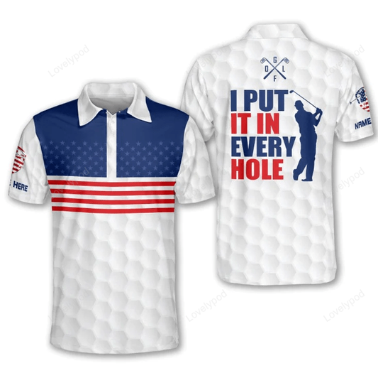 I put it in every hole golf polo shirt, personalized name polo shirt for men, golf player shirt, golf 3d apparel GY1615