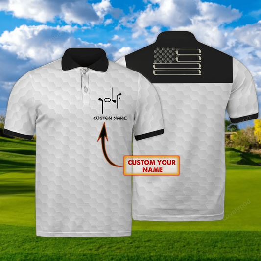 Golf personalized name 3d polo shirt for men, gift for golf player GY1604