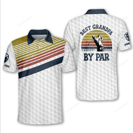 Best grandpa by par golf polo shirt, papa polo shirt, grandpa polo shirt GY1623