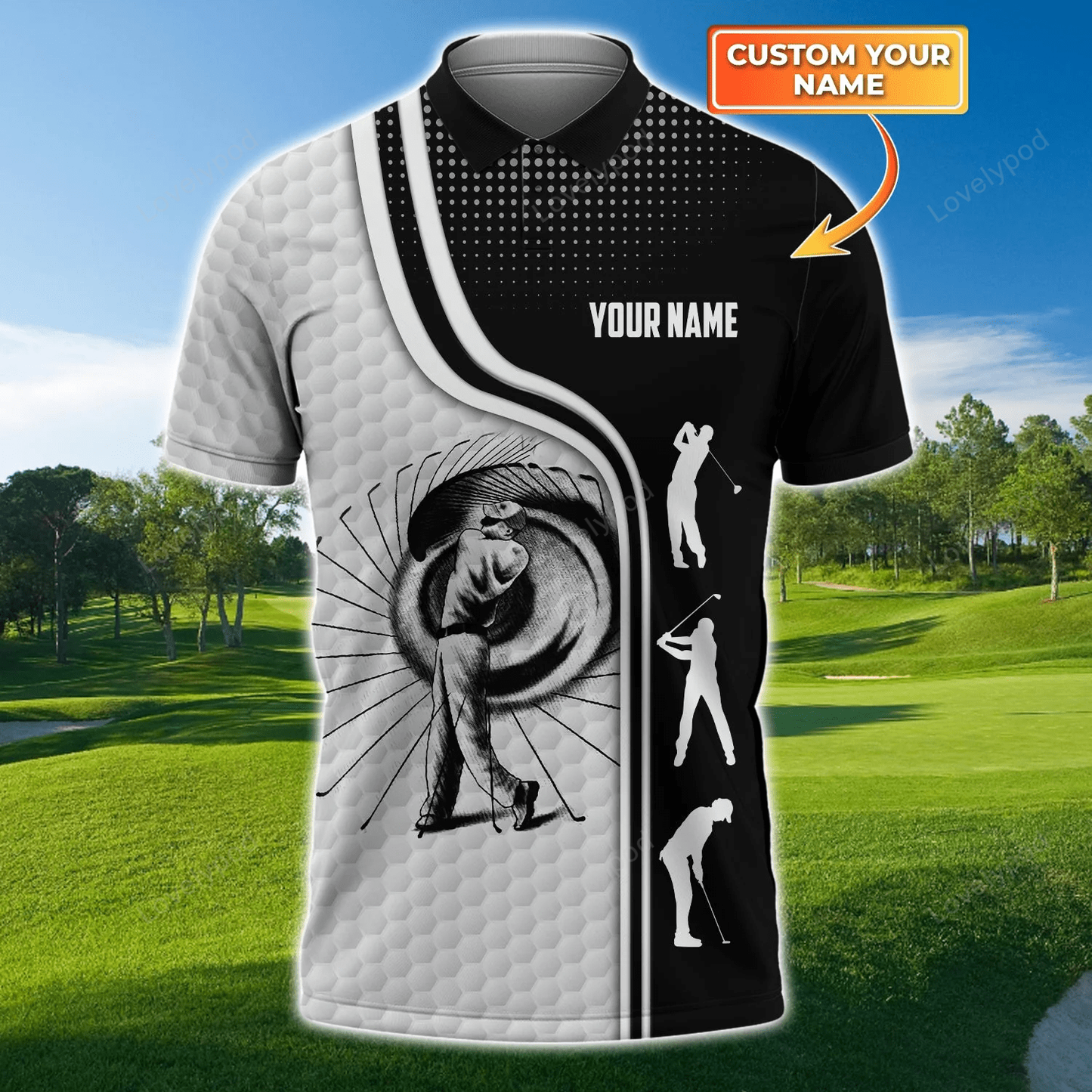 Golf club personalized name 3d polo shirt for men, gift for golf lover, team GY1595