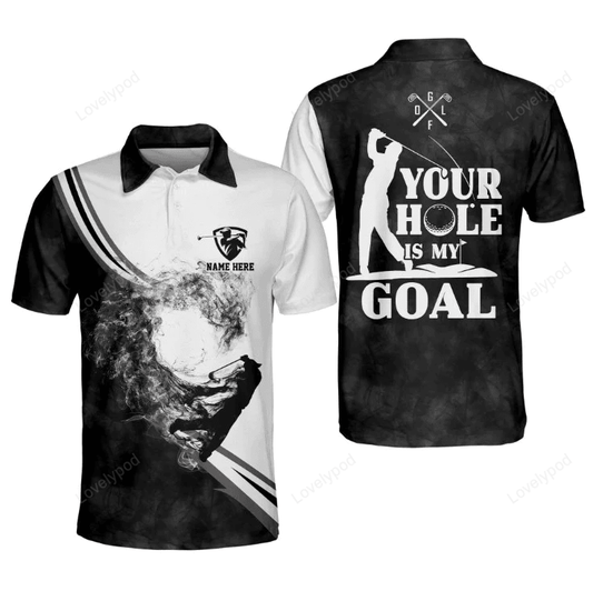 Your hole is my goal golf personalized polo shirt for men, golf shirt, golf player gifts GY1627