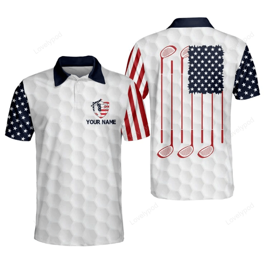 America flag club golf polo shirt, personalized polo shirt for men, golf player shirt, golf player gifts GY1607