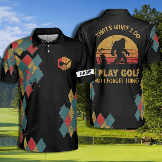 Golf bigfoot forget the thing argyle pattern polo shirt personalized golf shirt for man GY1624