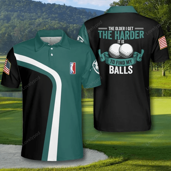 Golf green curve the older i get the harder it is to find my balls ver 2 polo shirt for men GY1685