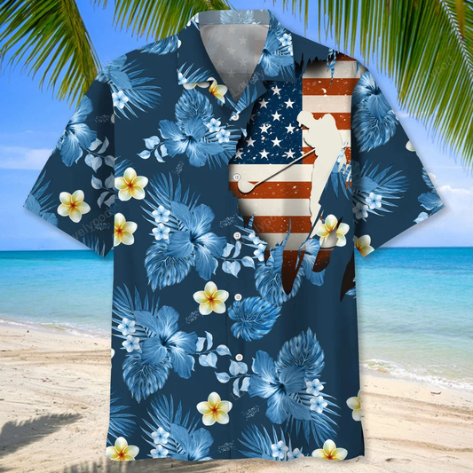 Golf american flag hawaiian shirt, hawaiian shirt for men, summer gift GY1700