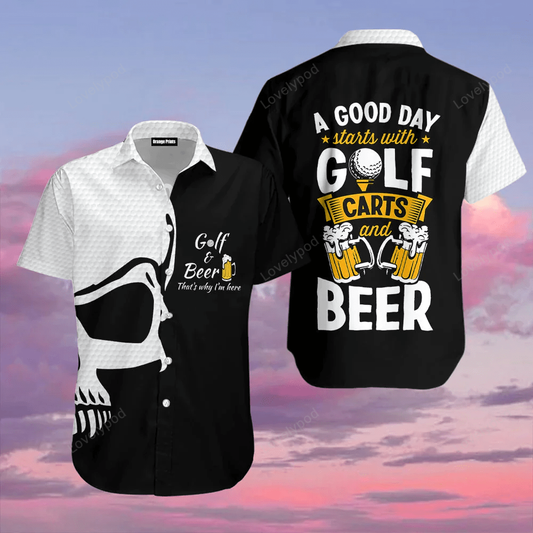 Golf and beer that's why i'm here hawaiian shirt for men & women GY1707