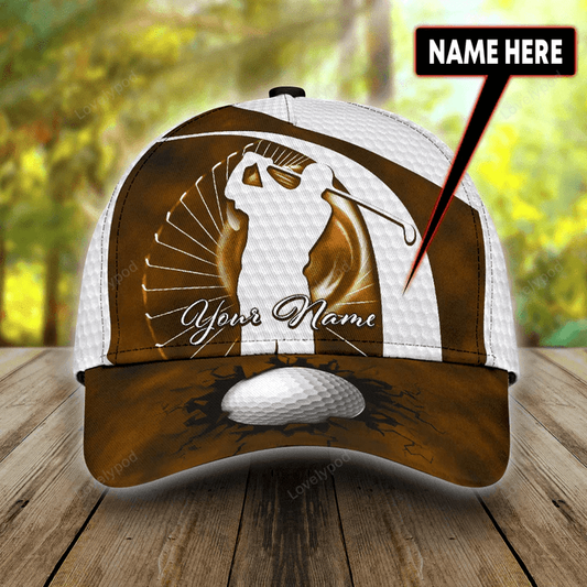 Personalized golf brown color golf classic cap, golf player cap hat for men and women CY0002