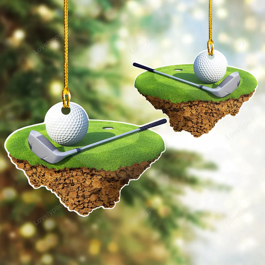 Golf - shaped ornament - golf lovers gift - christmas ornament gift OY0015